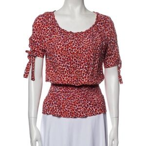 Maje Vibrant Red and White Blouse